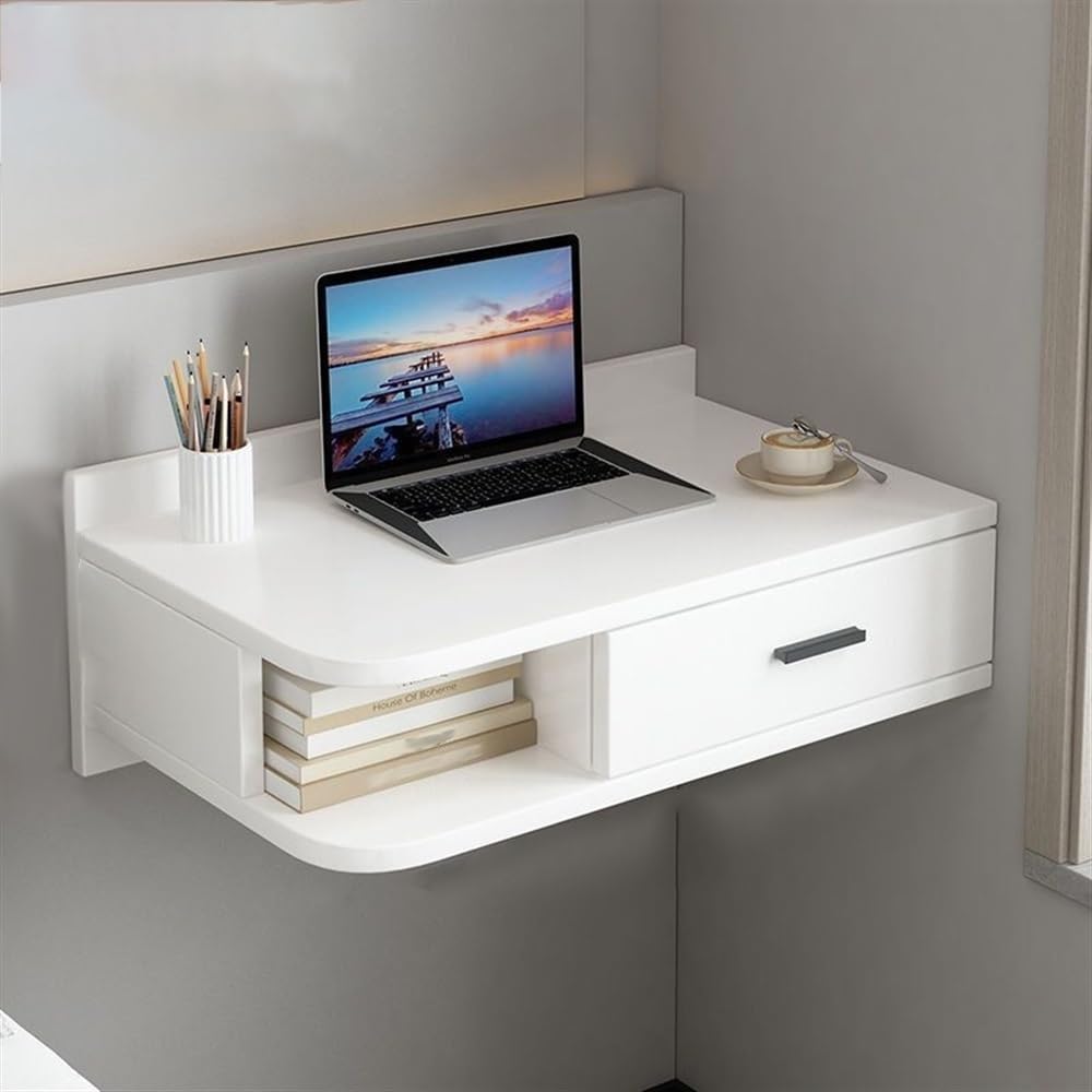 Flash Furniture 2792-WH ノートパソコンデスク ホワイト Amazon.com: YUAFVSI Wooden Wall Mounted Shelf with 2 Drawers
